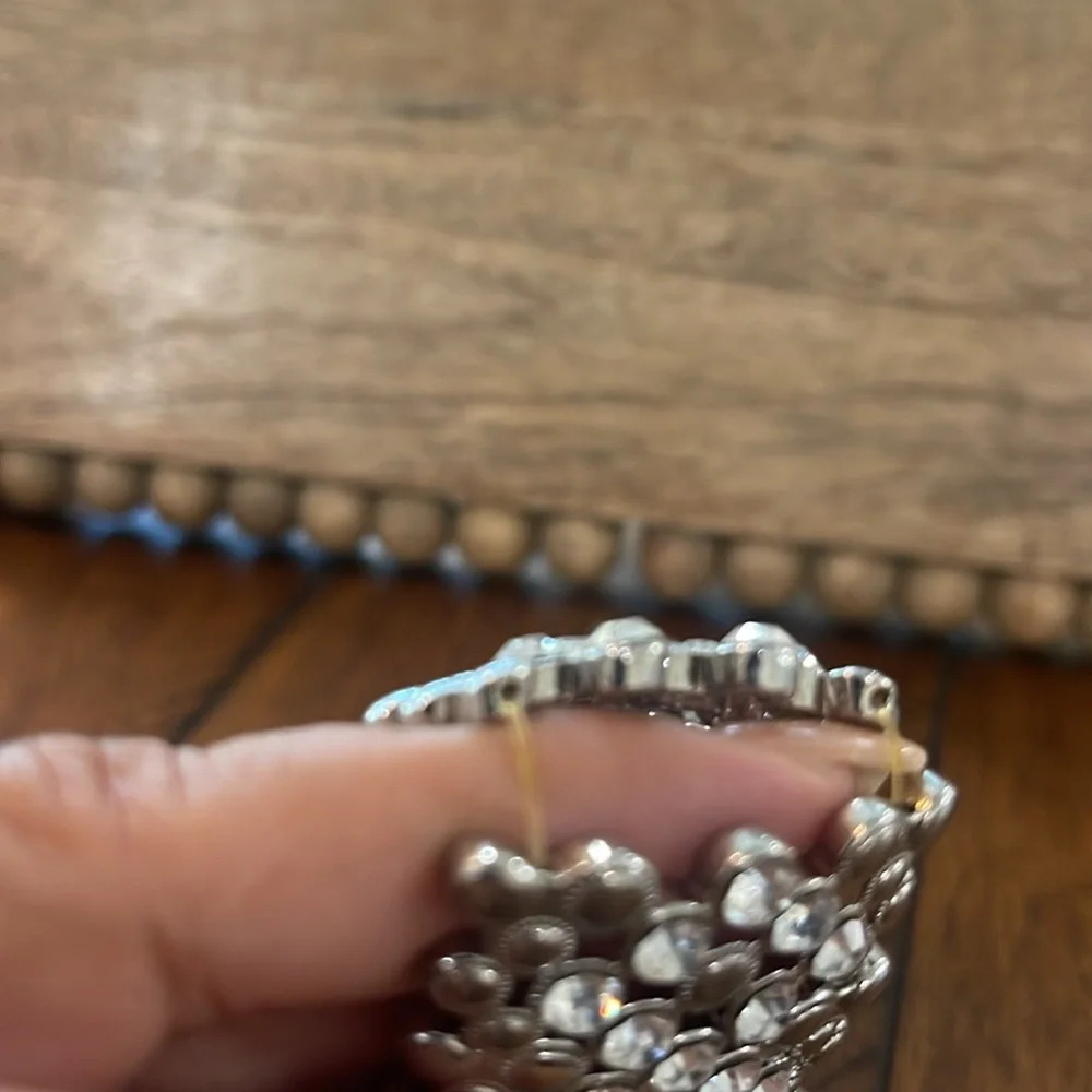 Ring size 8 bracelet rhinestone paved silver tone bling bling fashion jewelry - Picture 13 of 17